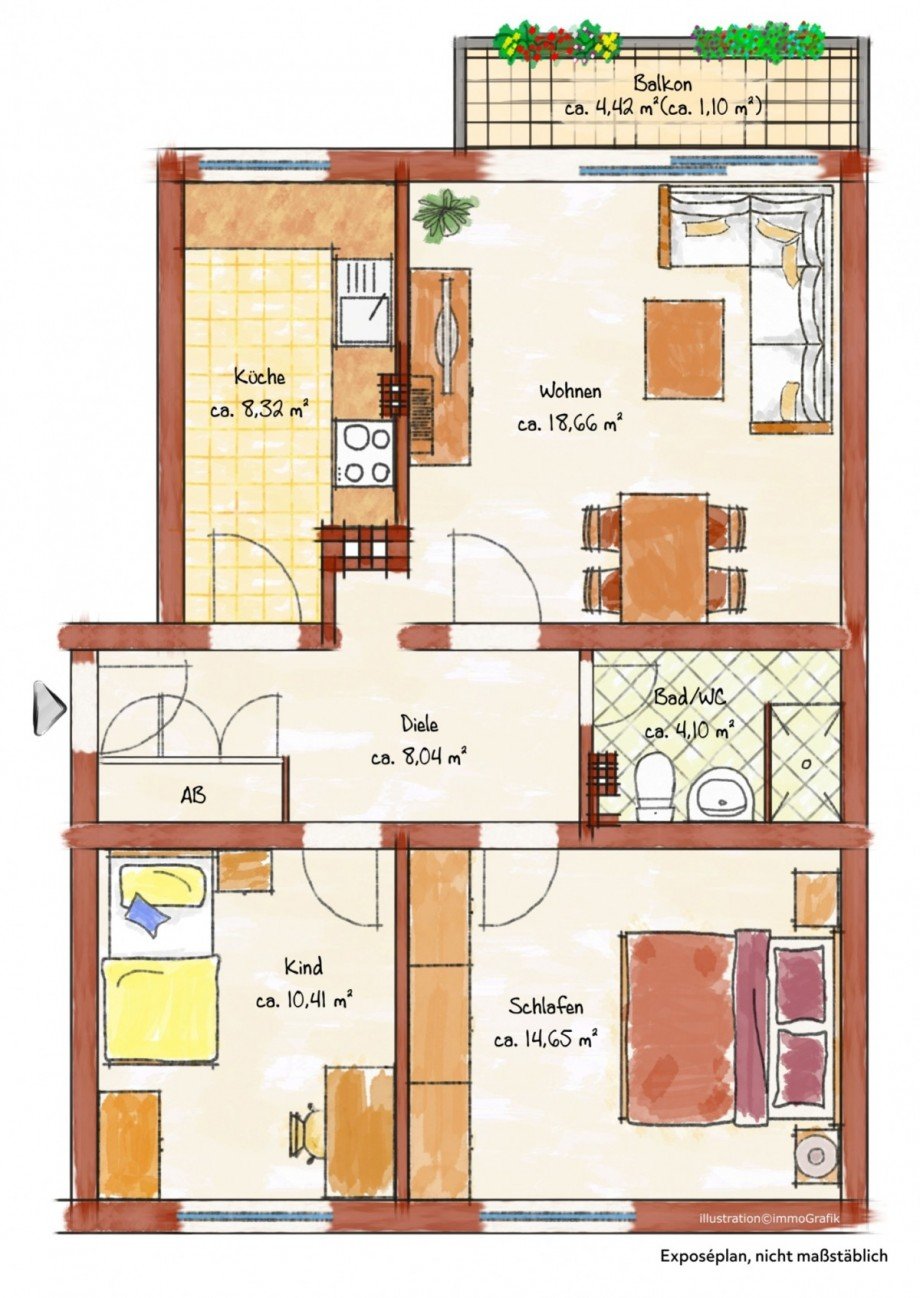 Grundriss Erdgeschosswohnung Grevenbroich/Orken