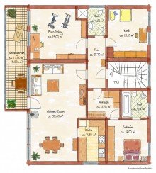 Grundriss WOHNUNG MIT WINTERGARTEN UND EINBAUK�CHE IN DER NEUSSER-BOLSSIEDLUNG ZU VERMIETEN...