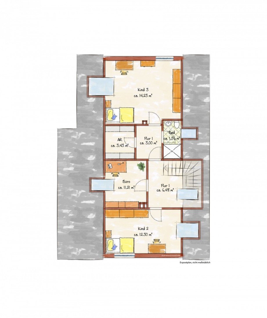 Grundriss Dachgeschoss Einfamilienhaus Meerbusch