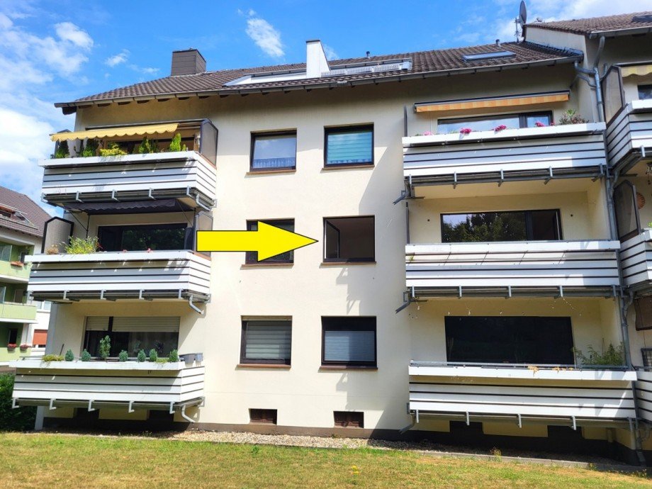 R�ckansicht Etagenwohnung Meerbusch/Str�mp