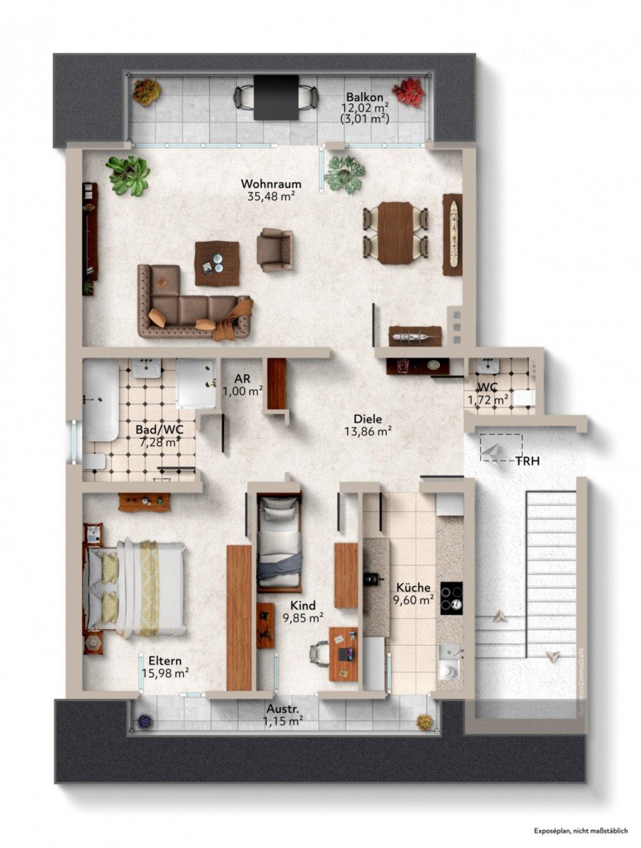 Grundriss Dachgeschosswohnung Meerbusch/B�derich