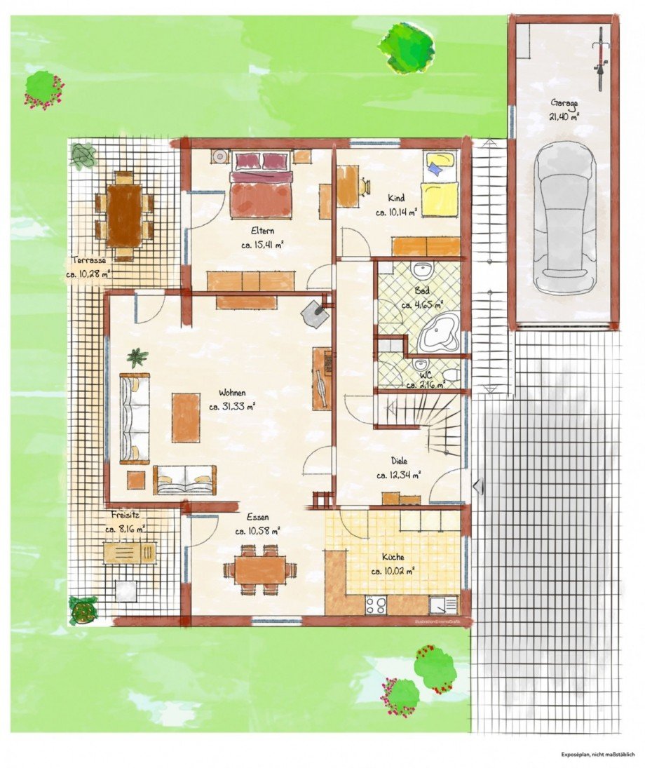 Grundriss Erdgeschoss Einfamilienhaus Meerbusch