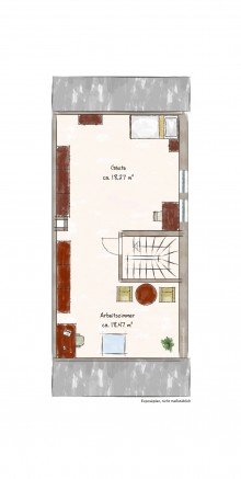 Dachgeschoss REIHENECKHAUS MIT KELLER, GARAGE UND KLEINEM GARTEN IN D�SSELDORF-HEERDT ZU VERKAUFEN...
