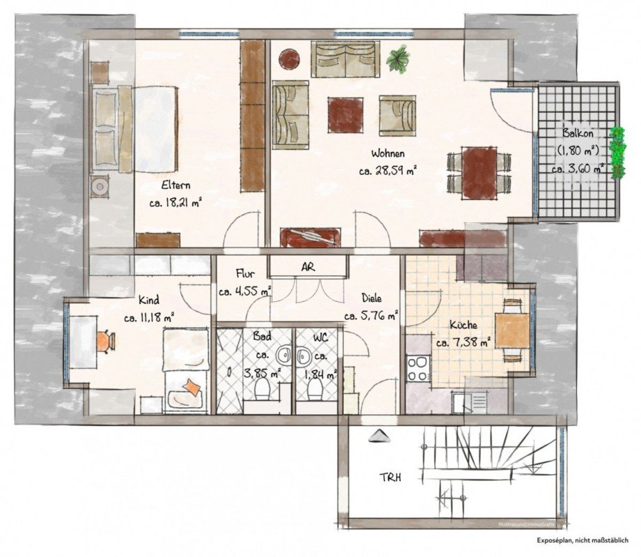 Grundriss Dachgeschosswohnung Meerbusch/B�derich