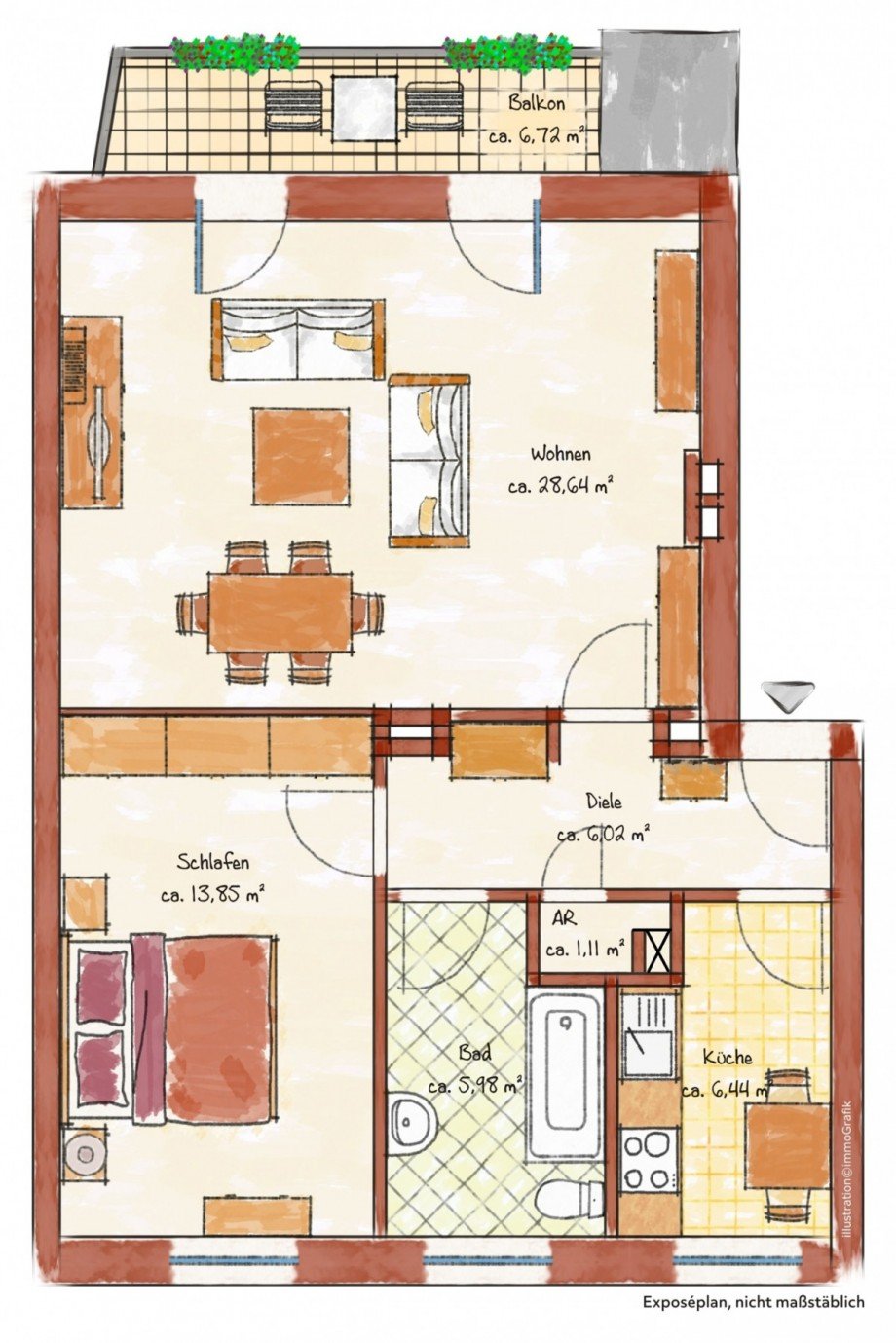 Grundriss Etagenwohnung D�sseldorf/Derendorf