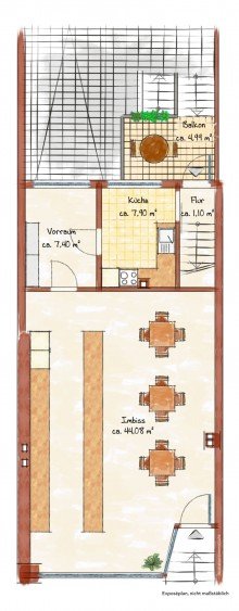 Erdgeschoss VERMIETETES HAUS MIT IMBISS UND WOHNUNG IN ZENTRALER LAGE VON BEDBURG ZU VERKAUFEN...