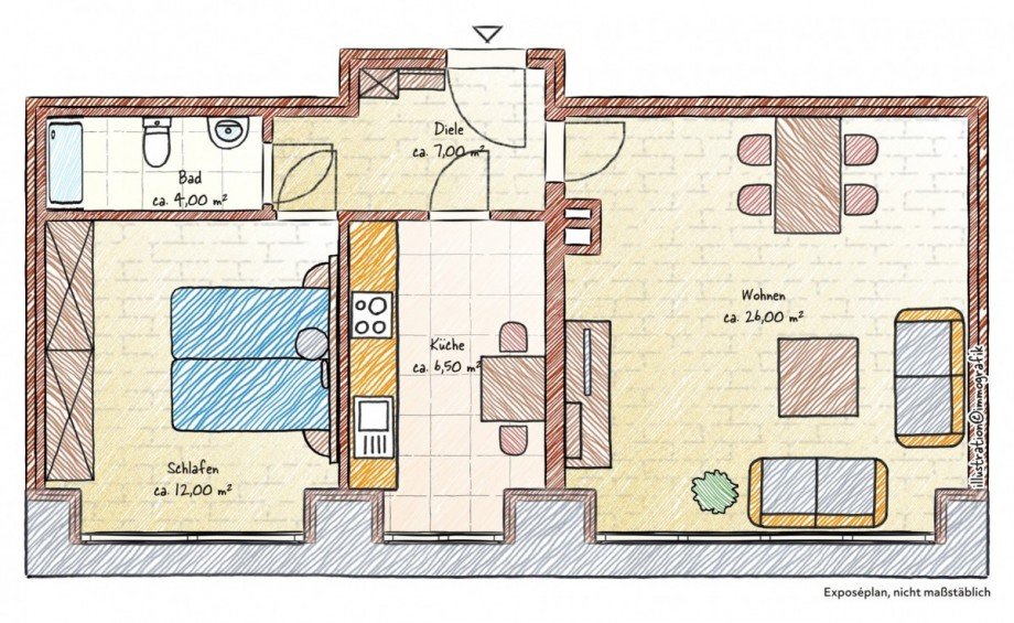 Grundriss Dachgeschosswohnung Grevenbroich/Wevelinghoven